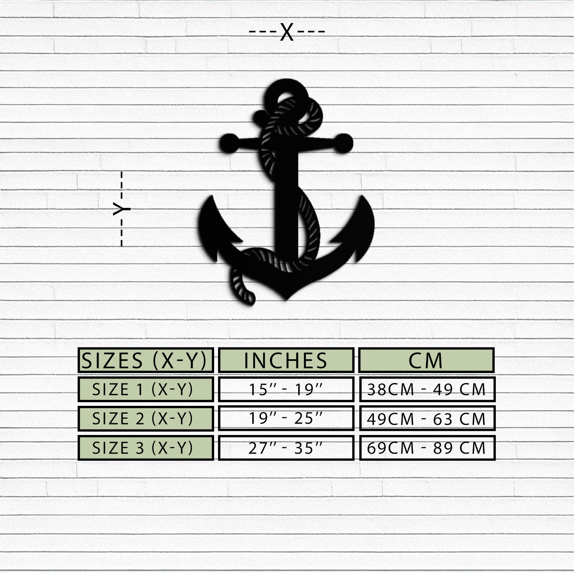 Nautical Anchor Metal Wall Art - Steel Wall Decor for Home and Office - KAF044 - Tampa Home & Garden Store
