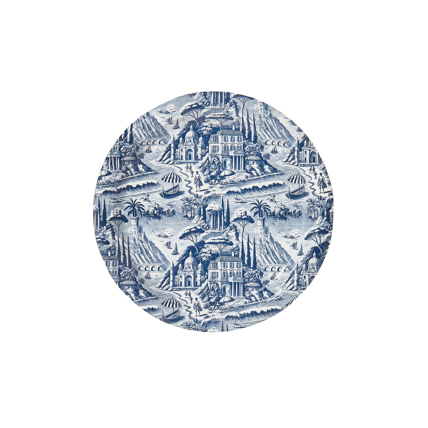 Navy Amalfi Toile Dessert Plate - 8 pack - Tampa Home & Garden Store