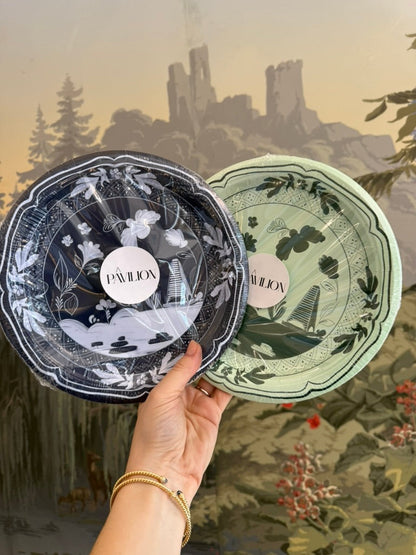 Navy Beachside Pavilion Dessert Paper Plates - 8 pack - Tampa Home & Garden Store
