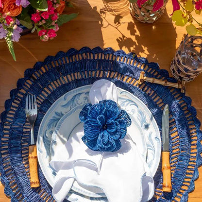 Buriti Straw Placemats blue woven handcrafted by Talah Home on Tampa Home & Garden Store