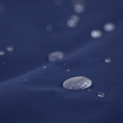 Villanova Large Blue Outdoor Blanket by Pretty Rugged navy fabric with water droplets on Tampa Home & Garden Store