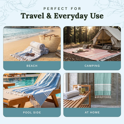Turkish Quick Dry Beach Towels Organic Cotton
