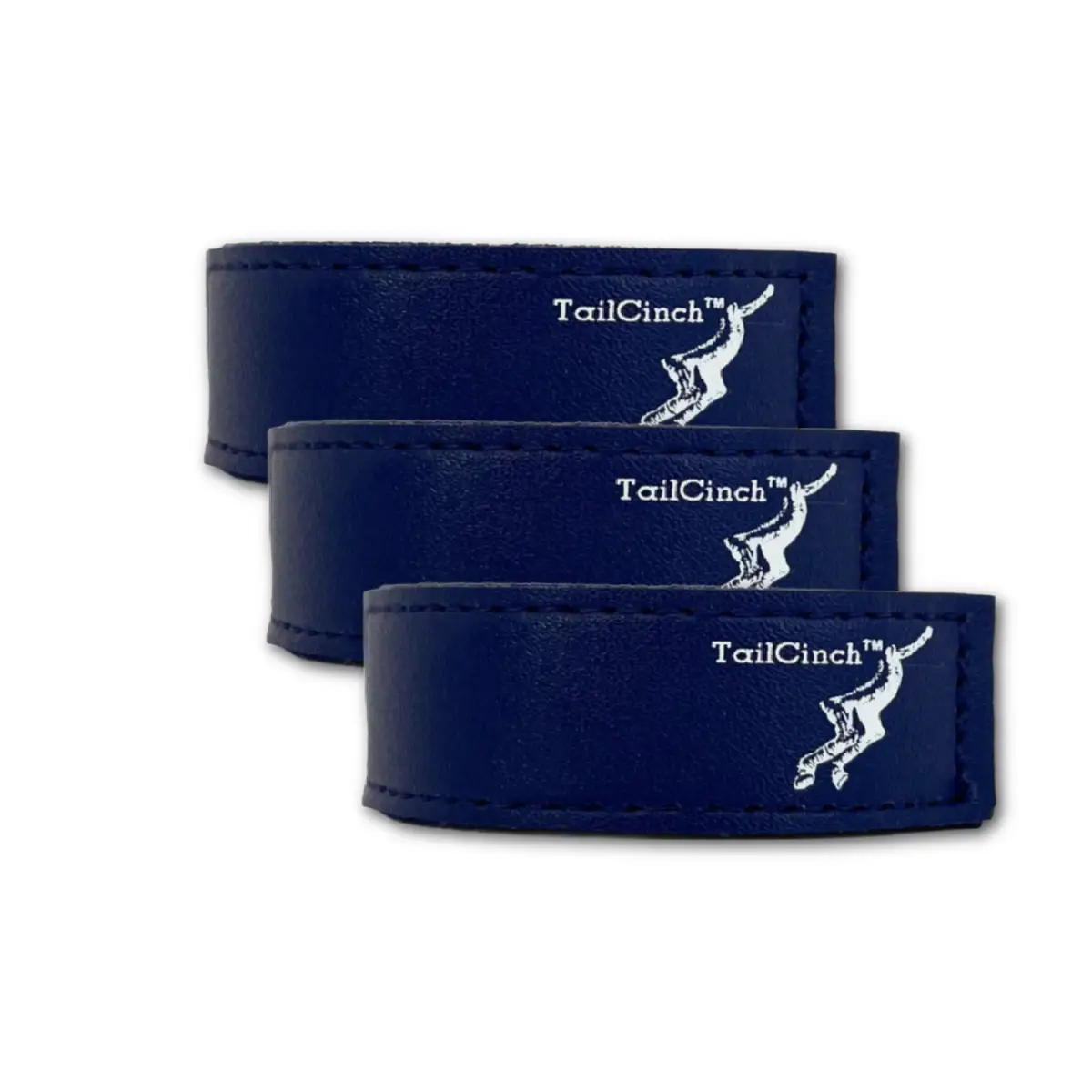 TailCinch equine tail ties set of 3 in navy blue leather by The Tail Cinch on Tampa Home & Garden Store
