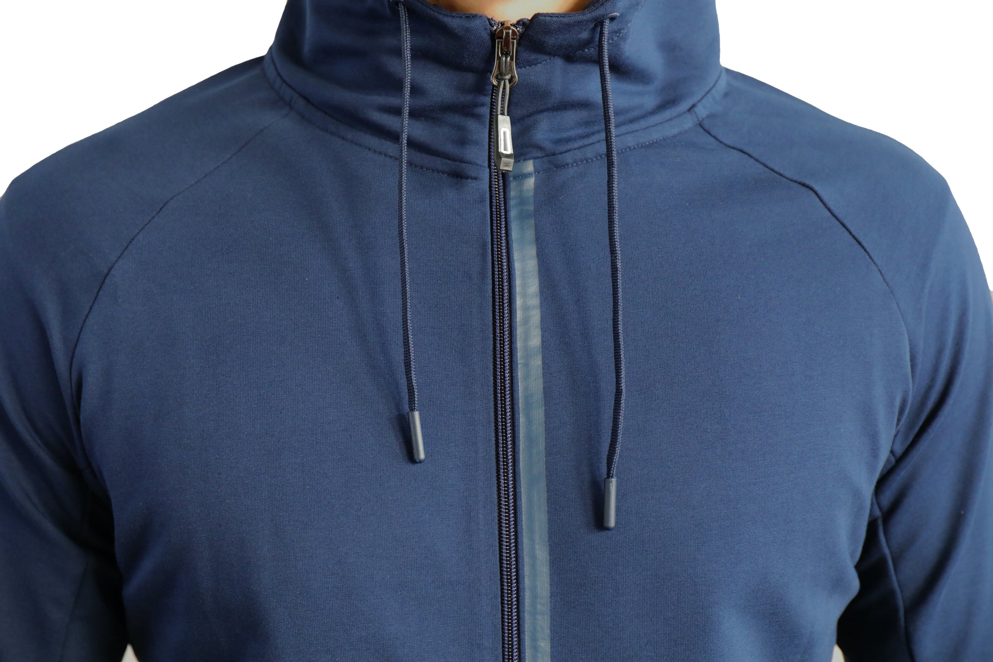 All-Day Comfort Hooded Sweatshirt Slim Fit navy blue zip hoodie with drawstrings on Tampa Home & Garden Store
