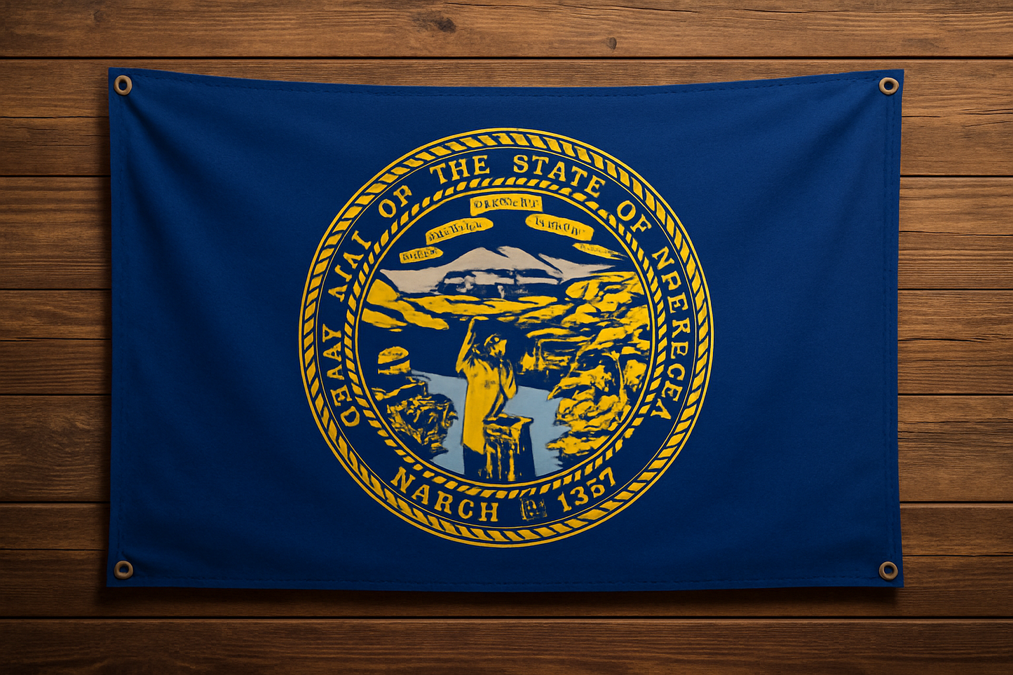 Nebraska Flag with Grommets Along the Edges for Wall Hanging - Tampa Home & Garden Store