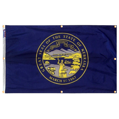 Nebraska Flag with Grommets Along the Edges for Wall Hanging - Tampa Home & Garden Store