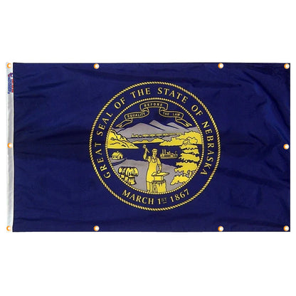 Nebraska Flag with Grommets Along the Edges for Wall Hanging - Tampa Home & Garden Store