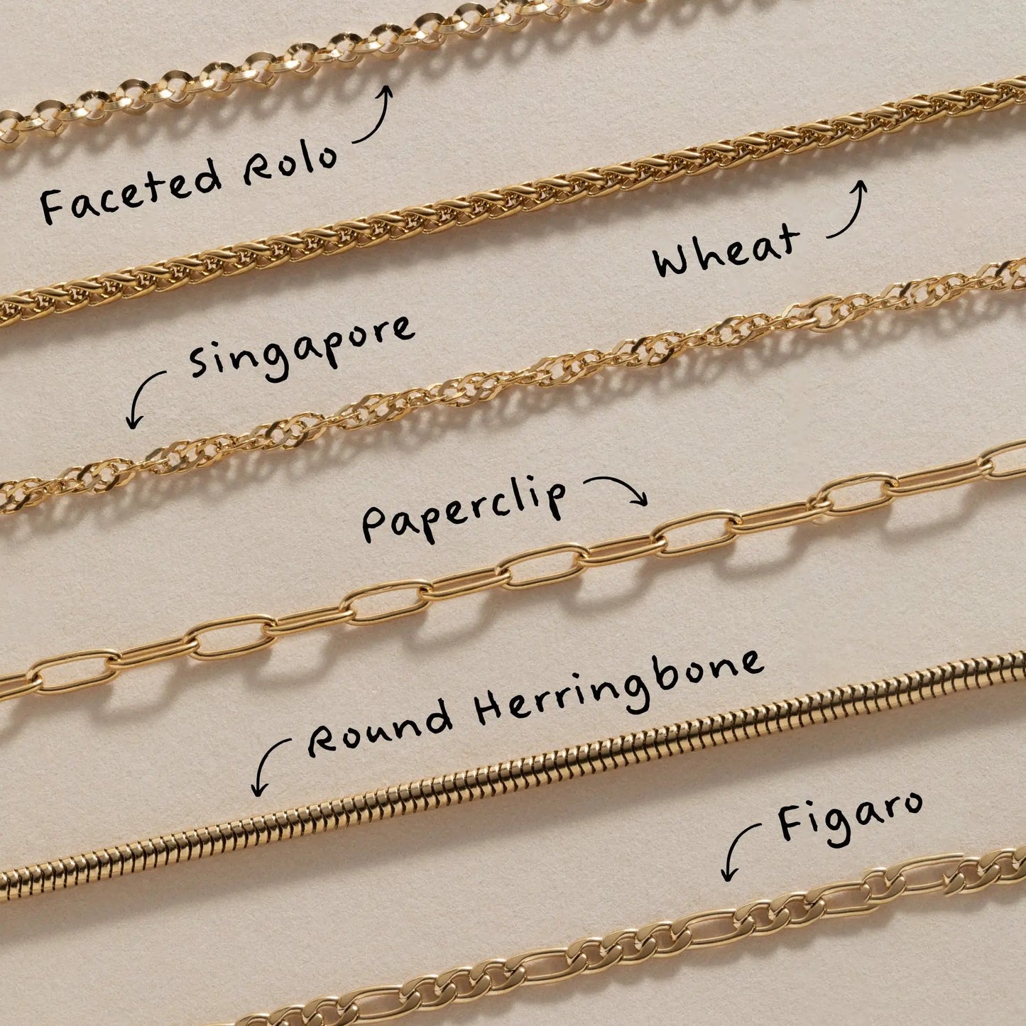 Wheat Chain Charm & Layering Necklace by ALEX AND ANI, six gold-tone chains for layering on Tampa Home & Garden Store