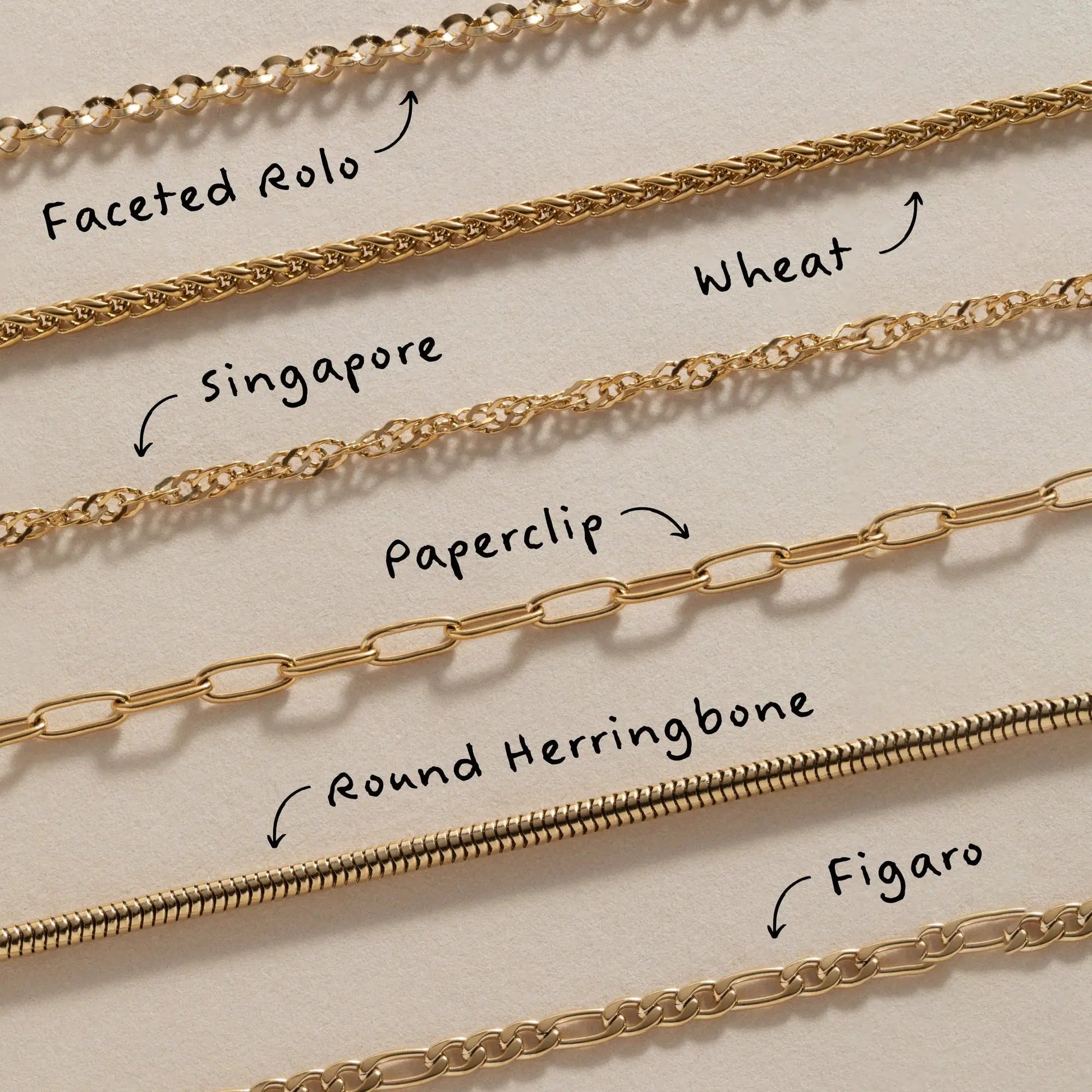 Singapore Chain Charm & Layering Necklace set in gold by Alex and Ani with multiple chain styles on Tampa Home & Garden Store
