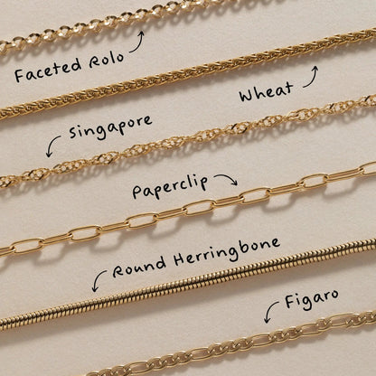 Round Herringbone Charm and Layering Necklace