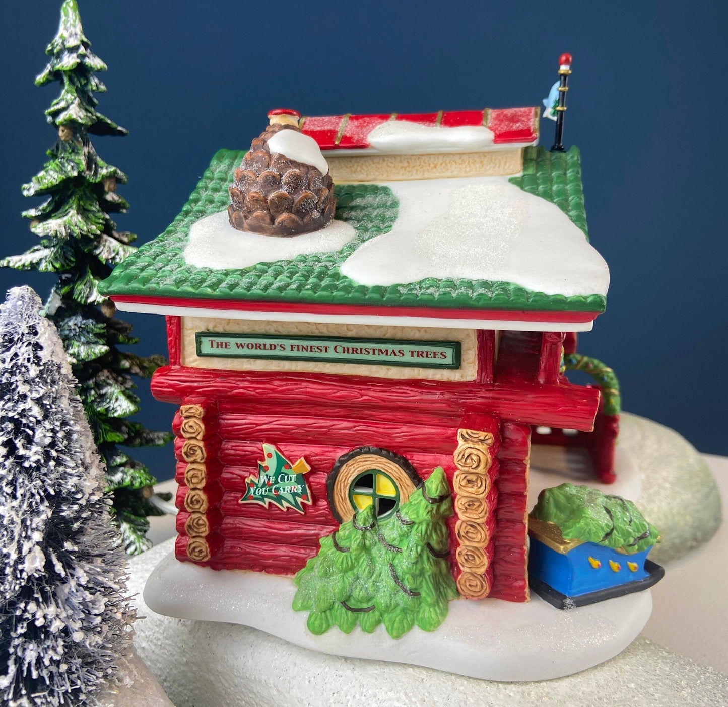Needle's Tree Farm. Illuminated Porcelain Christmas Village House by Dept. 56. North Pole Series. Magically Detailed Holiday Decor. - Tampa Home & Garden Store