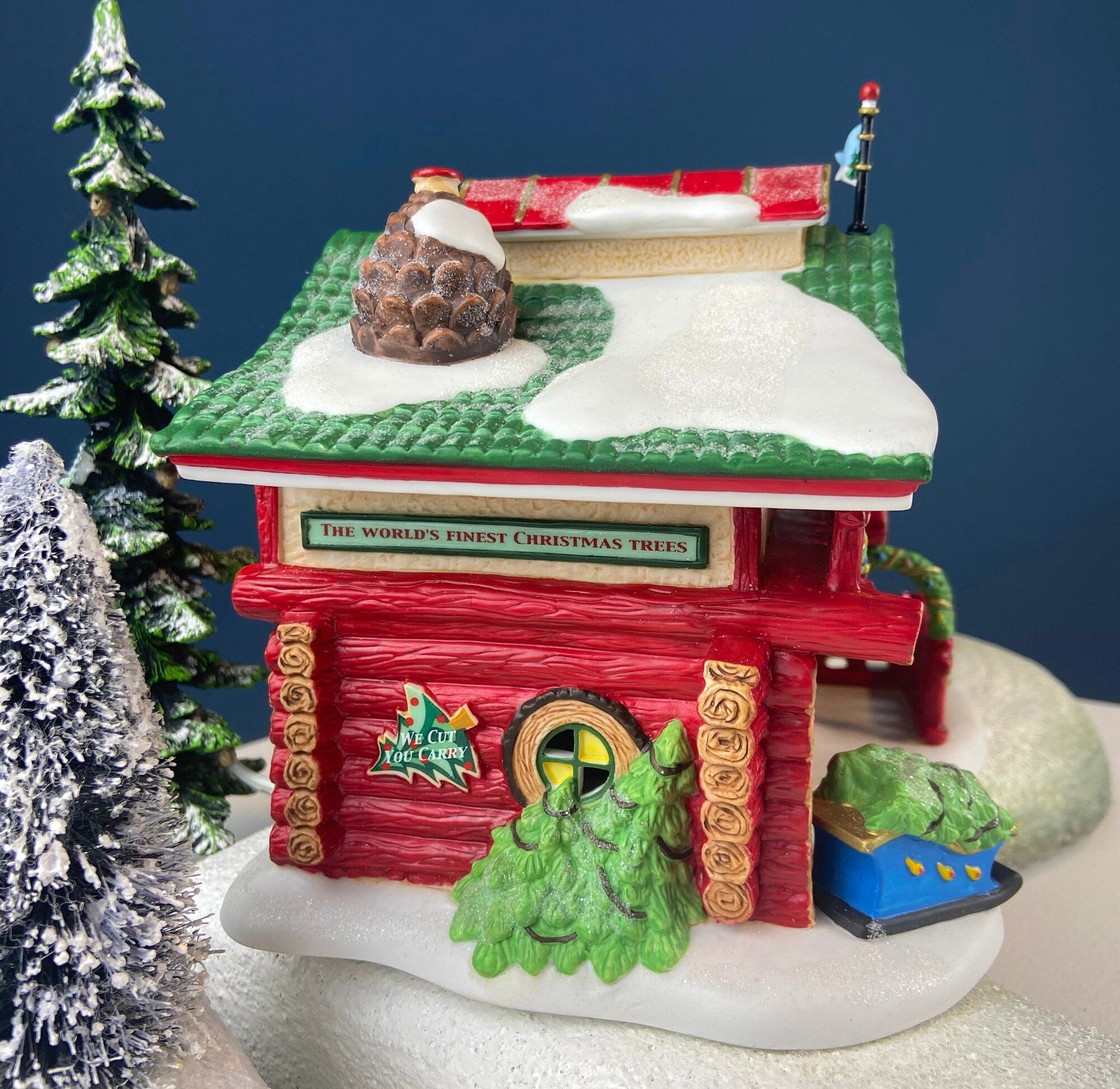 Needle's Tree Farm. Illuminated Porcelain Christmas Village House by Dept. 56. North Pole Series. Magically Detailed Holiday Decor. - Tampa Home & Garden Store