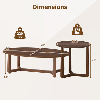 Nesting coffee tables set of 2 with wood veneer tops and solid rubber wood legs DirectDeals on Tampa Home & Garden Store