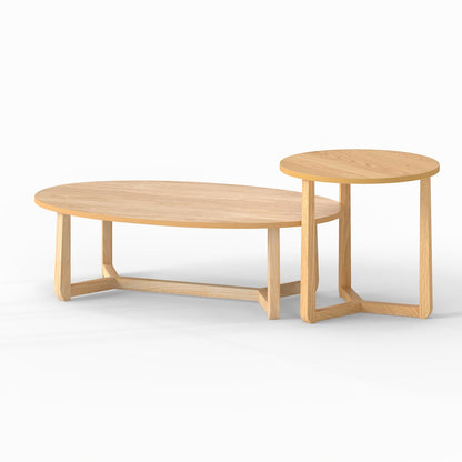 DirectDeals nesting coffee tables set of 2 with wood veneer tops and rubber wood legs on Tampa Home & Garden Store