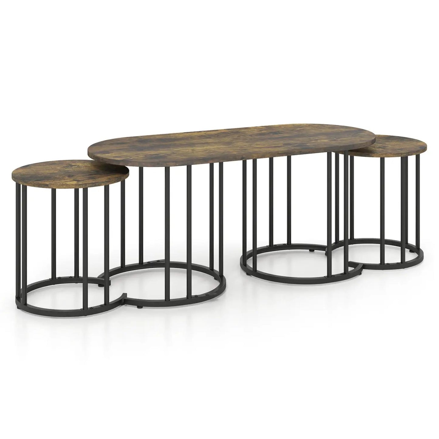Nesting Coffee Table Set of 3 With Marble Tops