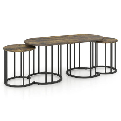 Nesting Coffee Table Set of 3 With Marble Tops