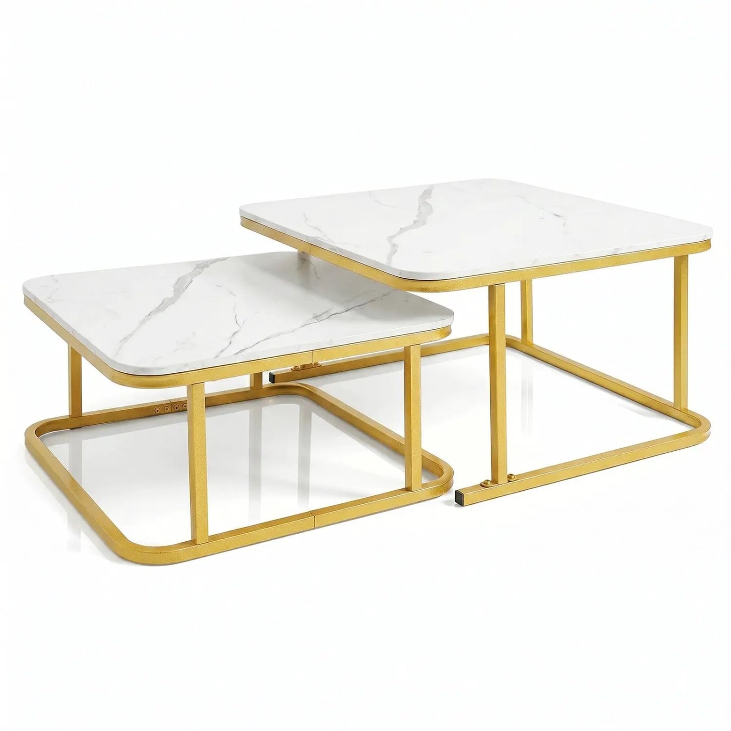 Nesting Coffee Table Set with Faux Marble Top