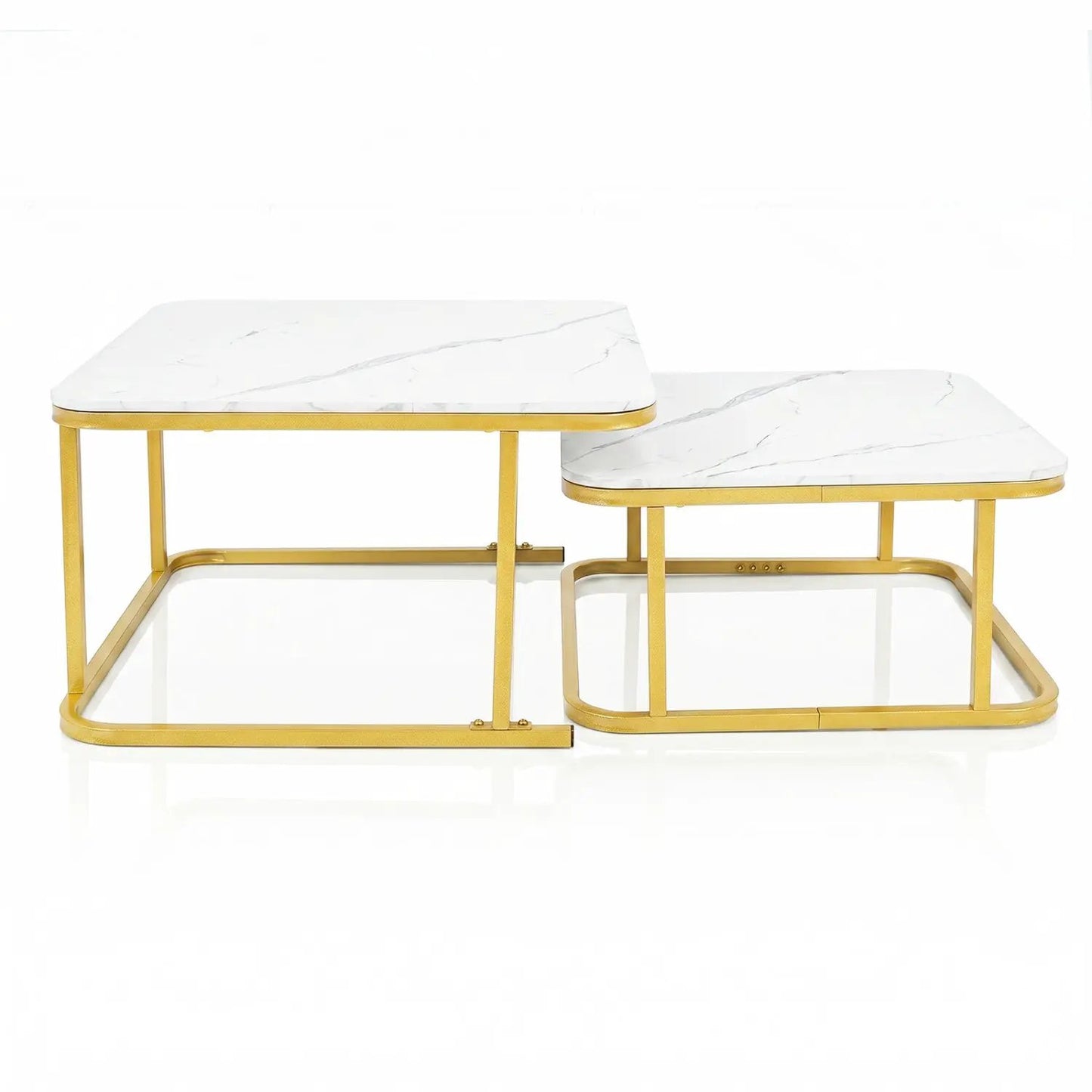 Nesting Coffee Table Set with Faux Marble Top
