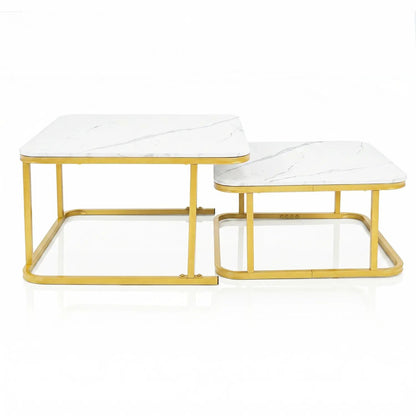 Nesting Coffee Table Set with Faux Marble Top