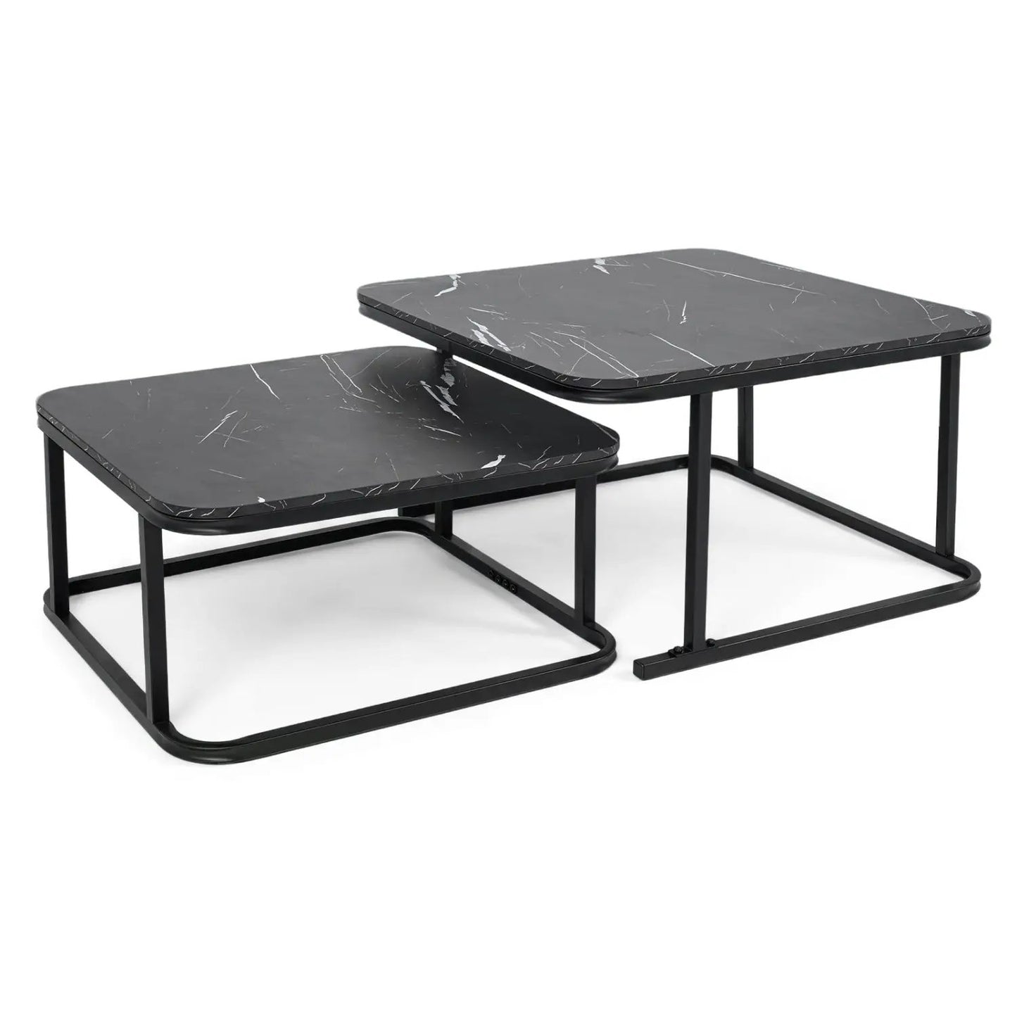 Nesting Coffee Table Set with Faux Marble Top