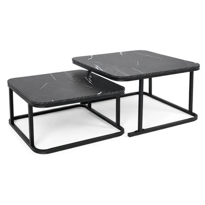 Nesting Coffee Table Set with Faux Marble Top