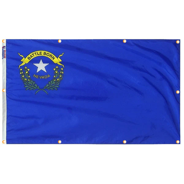 Nevada Flag with Grommets Along the Edges for Wall Hanging - Tampa Home & Garden Store