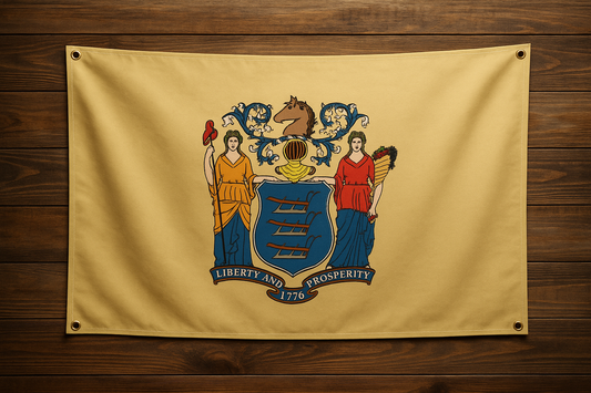 New Jersey Flag with Grommets Along the Edges for Wall Hanging - Tampa Home & Garden Store