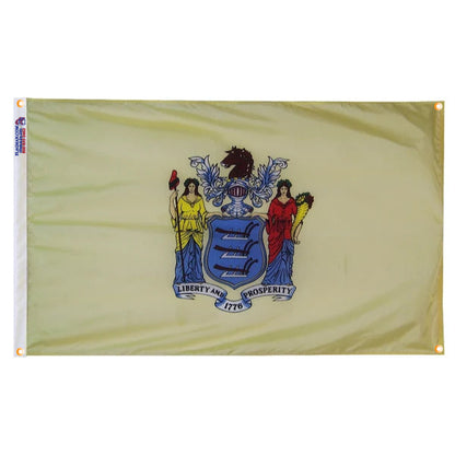 New Jersey Flag with Grommets Along the Edges for Wall Hanging - Tampa Home & Garden Store