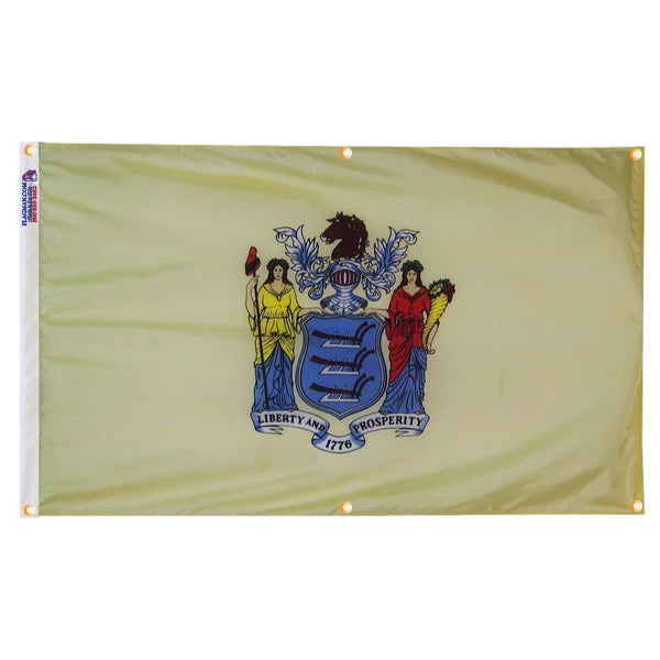 New Jersey Flag with Grommets Along the Edges for Wall Hanging - Tampa Home & Garden Store