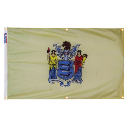 New Jersey Flag with Grommets Along the Edges for Wall Hanging - Tampa Home & Garden Store