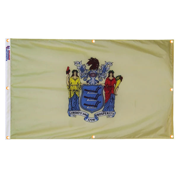 New Jersey Flag with Grommets Along the Edges for Wall Hanging - Tampa Home & Garden Store
