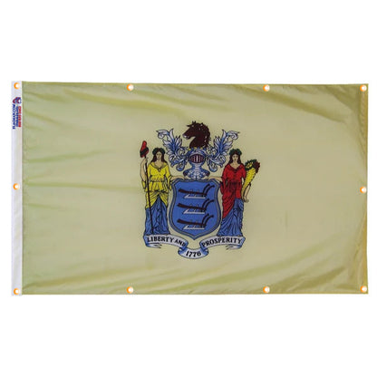 New Jersey Flag with Grommets Along the Edges for Wall Hanging - Tampa Home & Garden Store