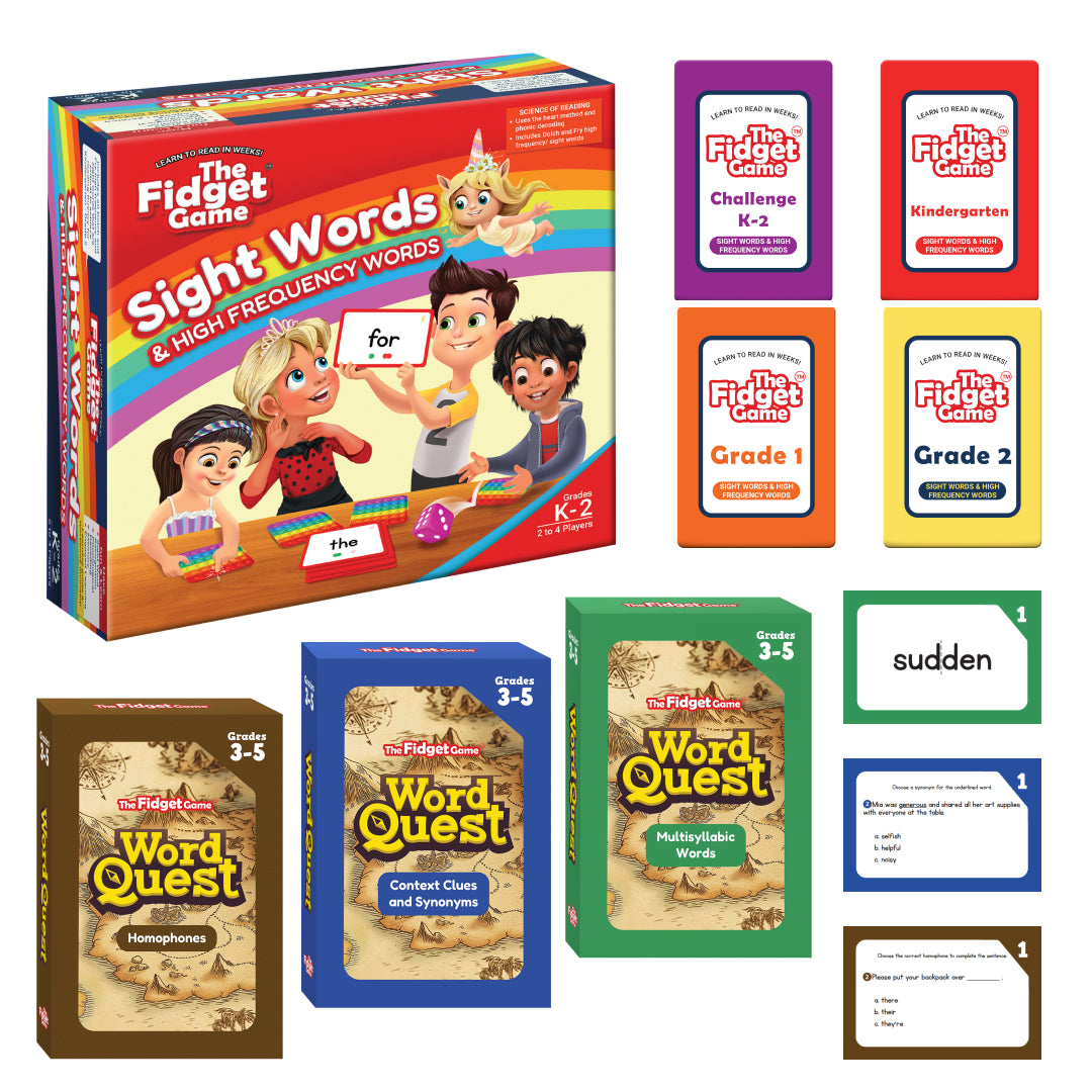 Sight Words Expansion 3-5 Card Packs from The Fidget Game with color Challenge K-2 and Grade 1-2 on Tampa Home & Garden Store
