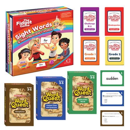 Sight Words Expansion 3-5 Card Packs from The Fidget Game with color Challenge K-2 and Grade 1-2 on Tampa Home & Garden Store