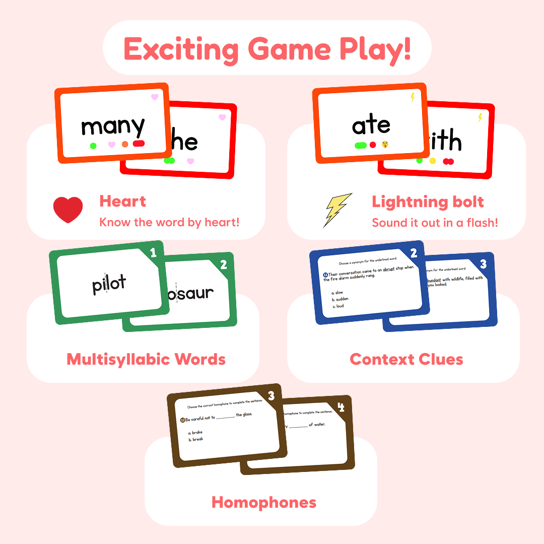 Sight Words Expansion 3-5 Card Packs by The Fidget Games educational board game cards on Tampa Home & Garden Store