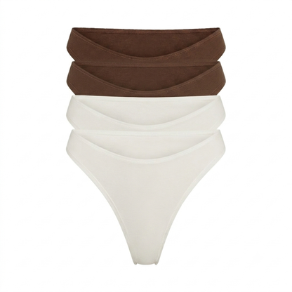 Hemp thong 4-pack in brown and white by Net Positive on Tampa Home & Garden Store