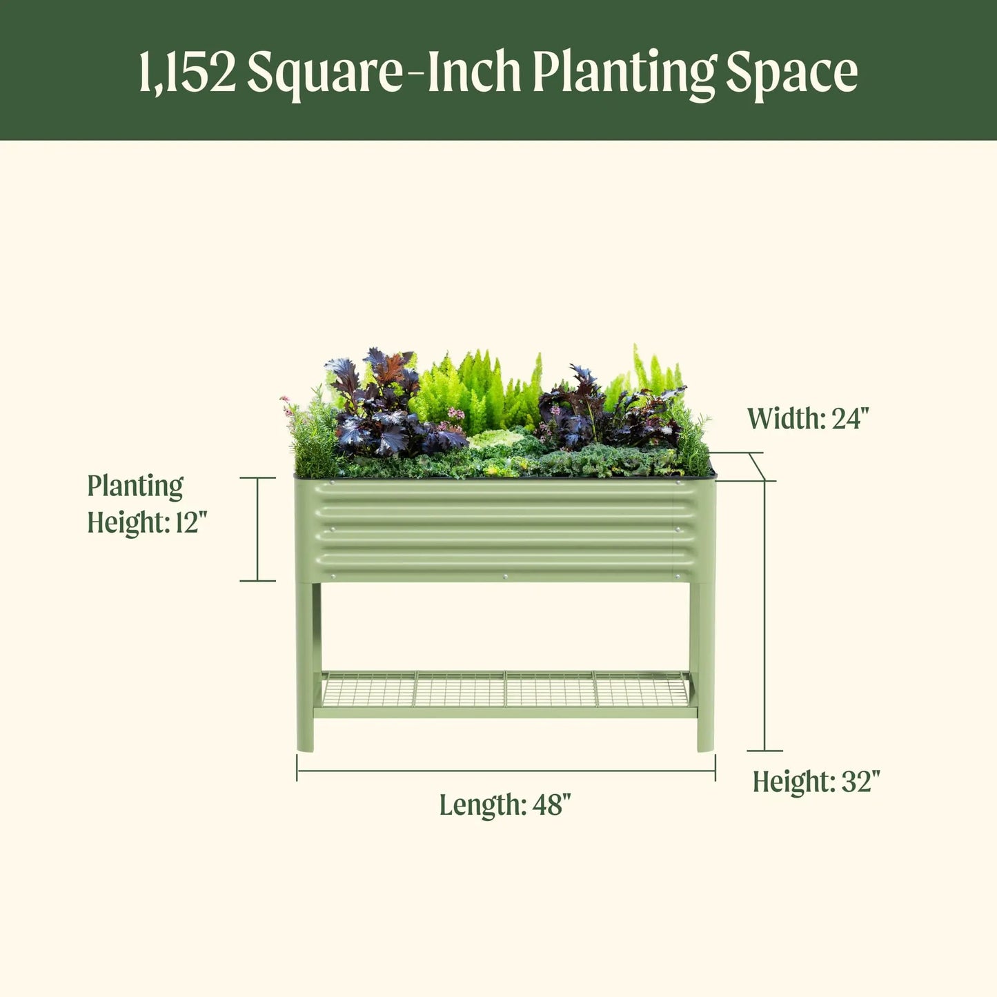 Elevated Garden Bed 2 by 4 Feet For Patio Use