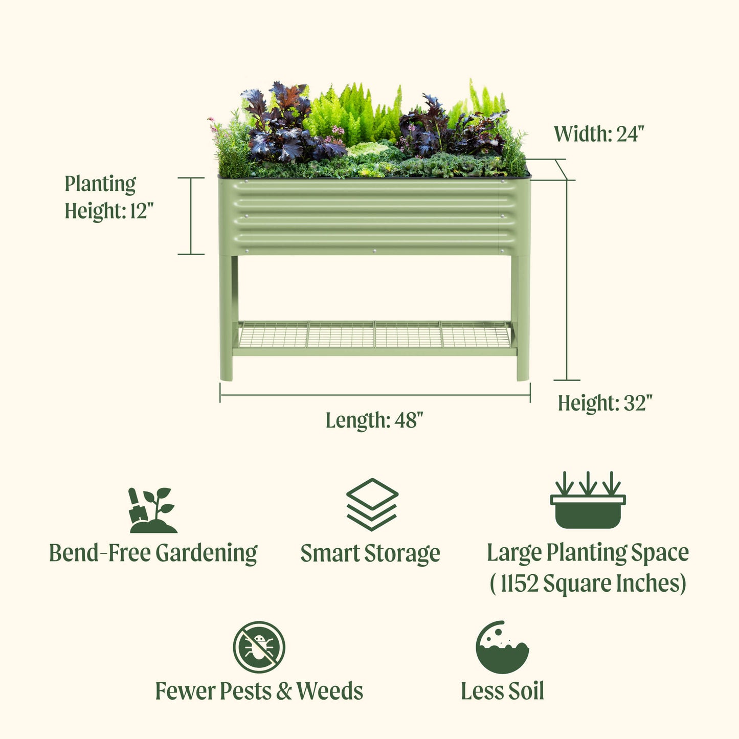 Elevated Garden Bed - V Series 2' x 4'