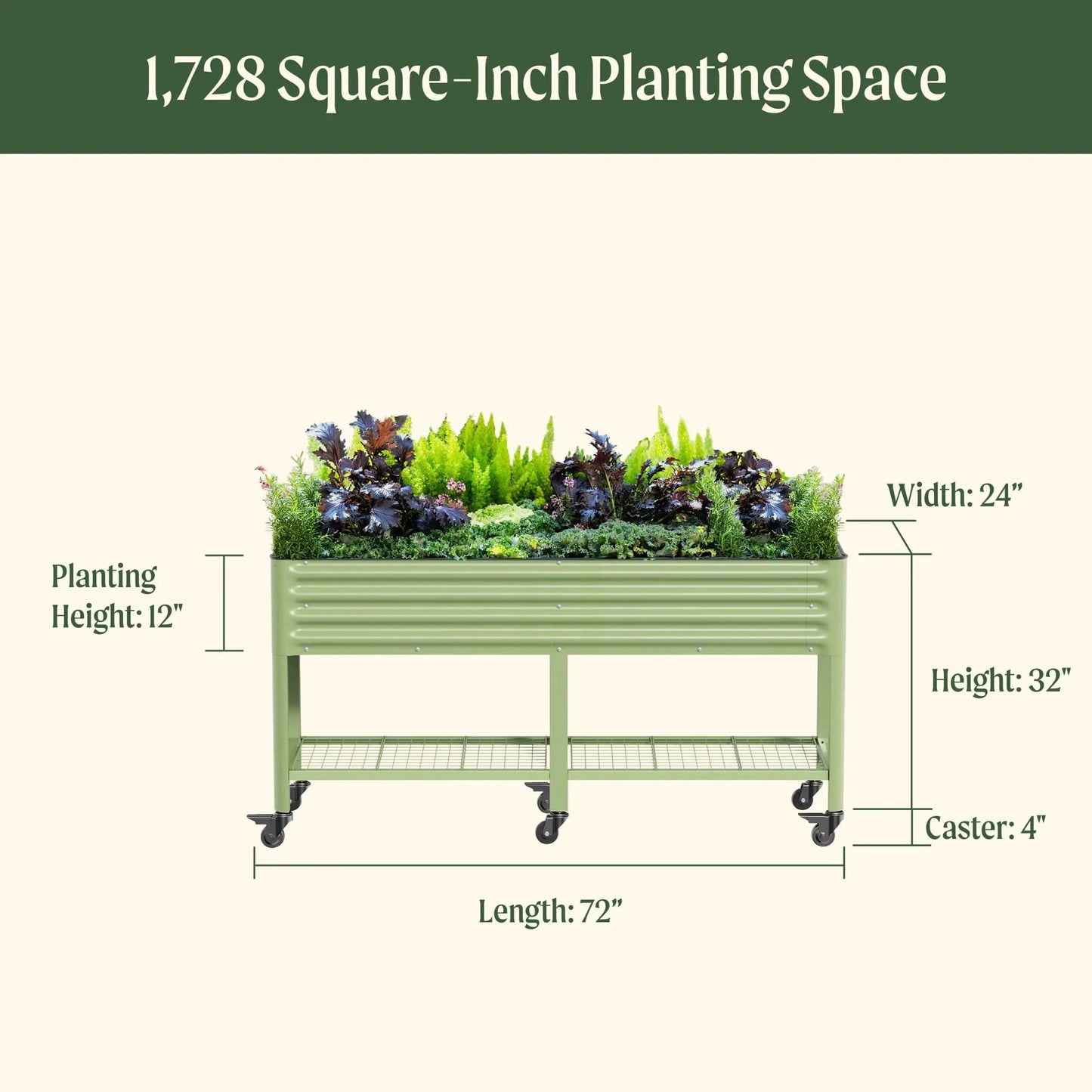 Elevated Garden Bed 2 by 6 ft Durable and Easy