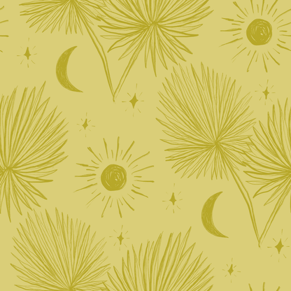Night Palm Wallpaper, lemon and chartreuse - Tampa Home & Garden Store
