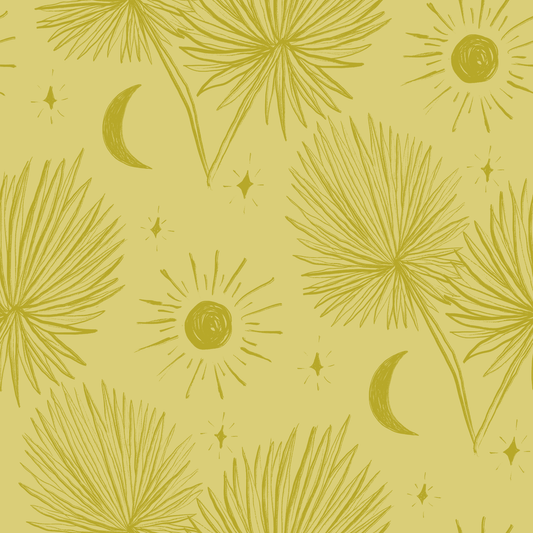 Night Palm Wallpaper, lemon and chartreuse - Tampa Home & Garden Store