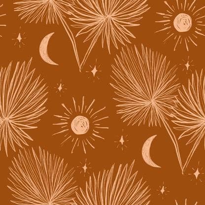 Night Palm Wallpaper, rust and peach - Tampa Home & Garden Store