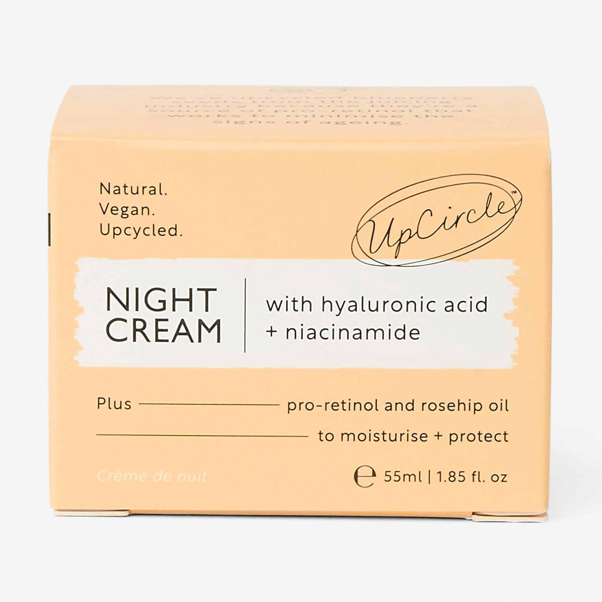 UpCircle Night Cream moisturizer with hyaluronic acid + niacinamide, peach packaging 55 ml on Tampa Home & Garden Store