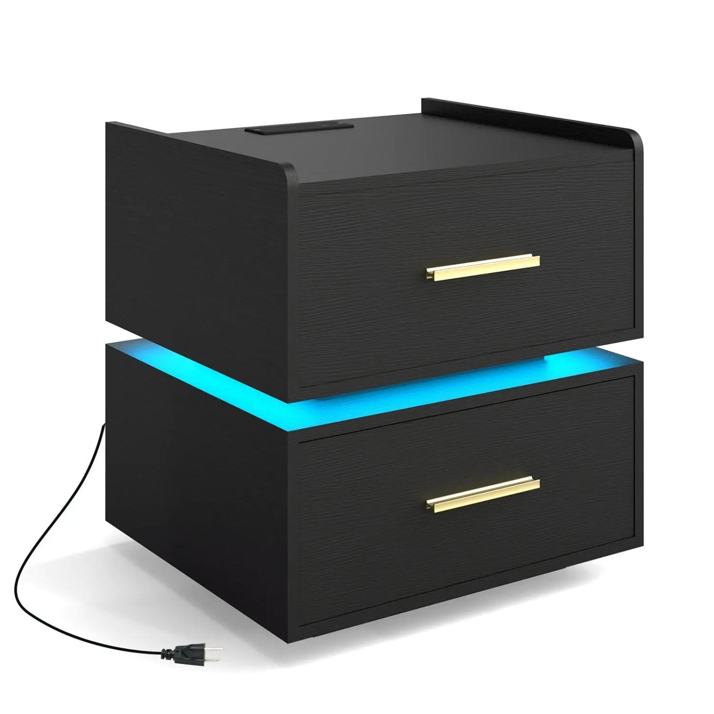 Nightstand Led Charging Station Bedside Table