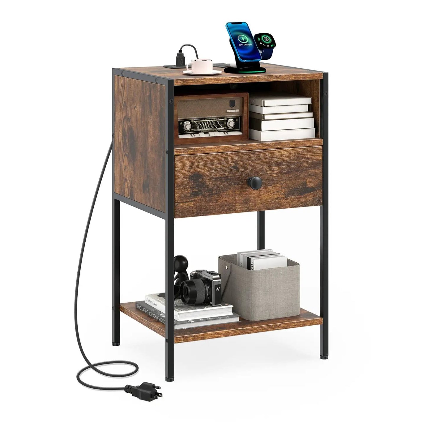 Nightstand Charging Station and USB Ports