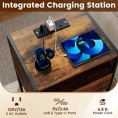 Nightstand Charging Station and USB Ports
