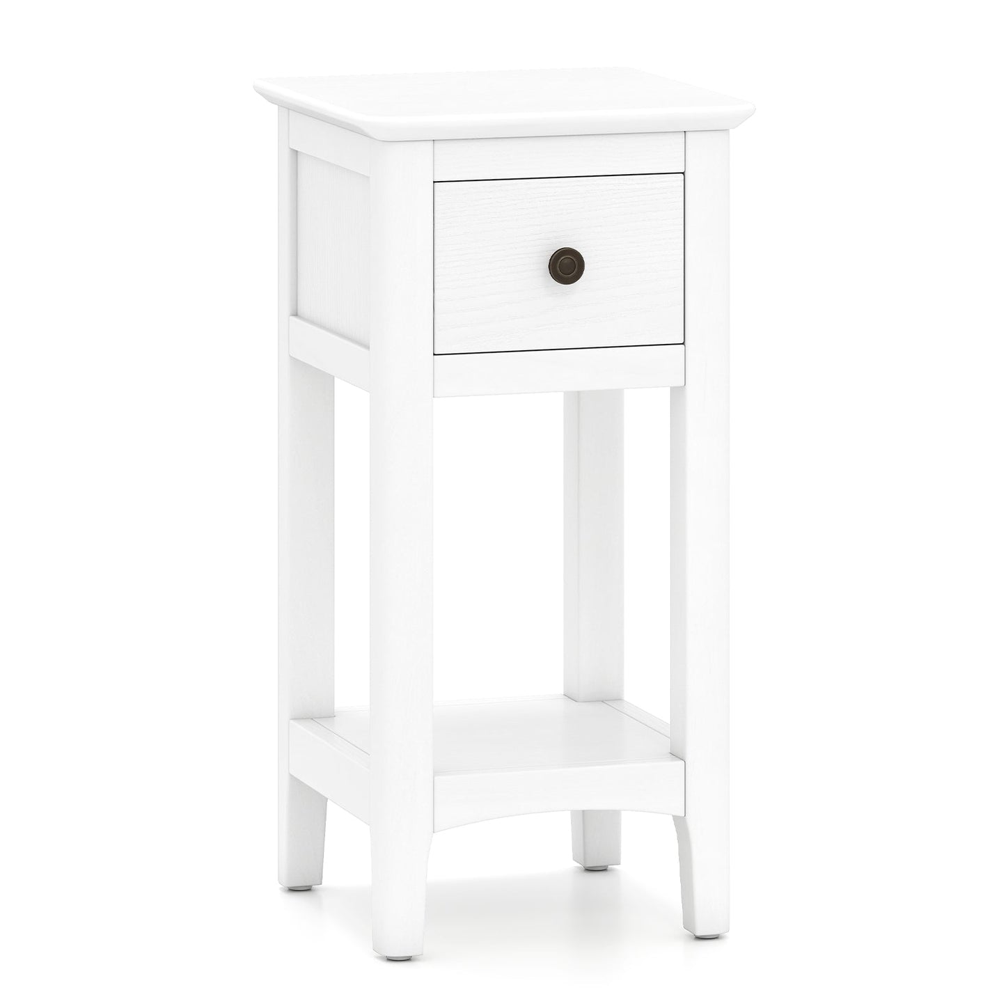 3-Tier Nightstand with Drawer and Open Storage Shelf