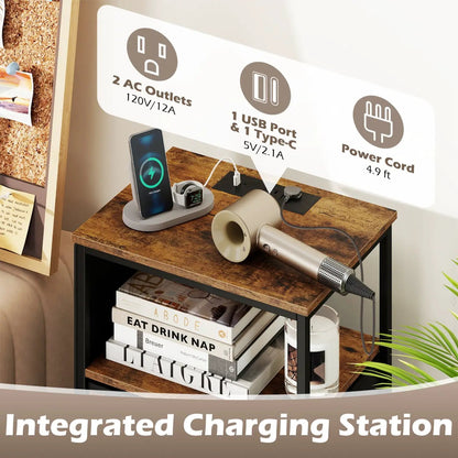 Nightstand with Integrated Charging Station