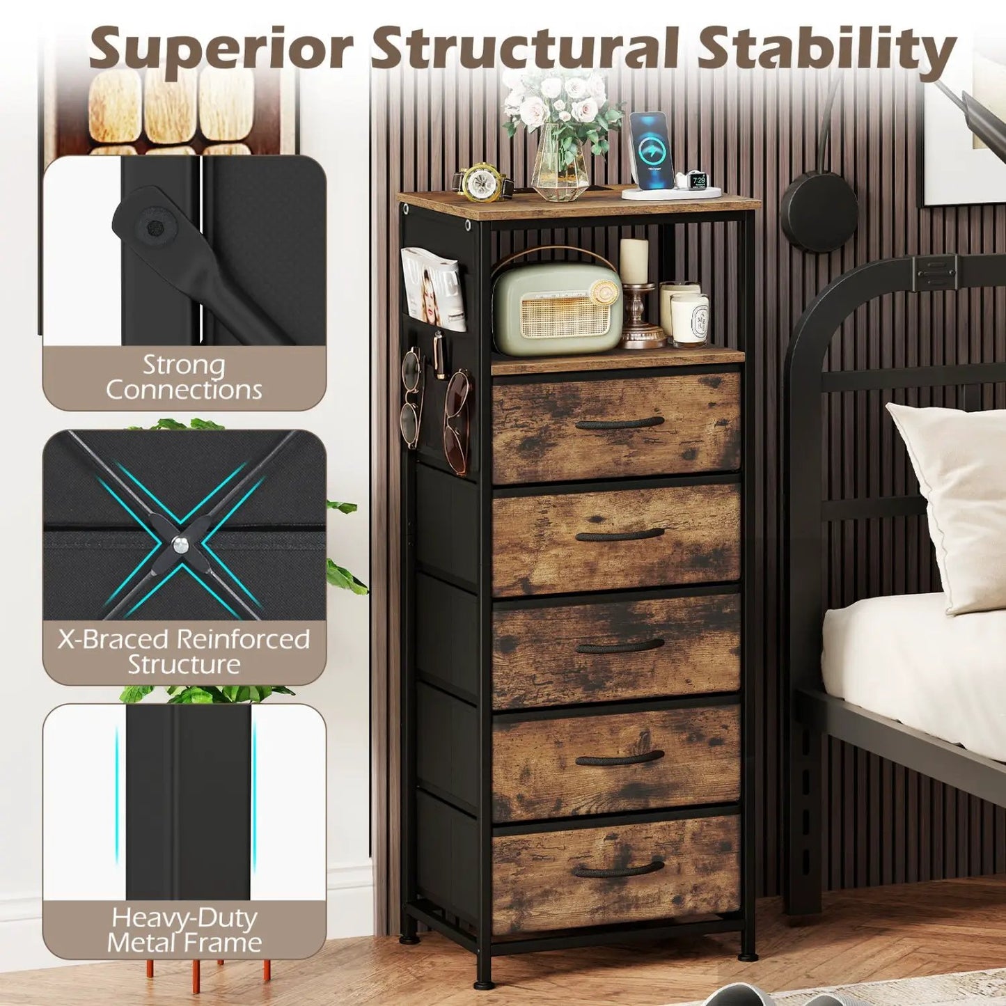 Nightstand with Integrated Charging Station