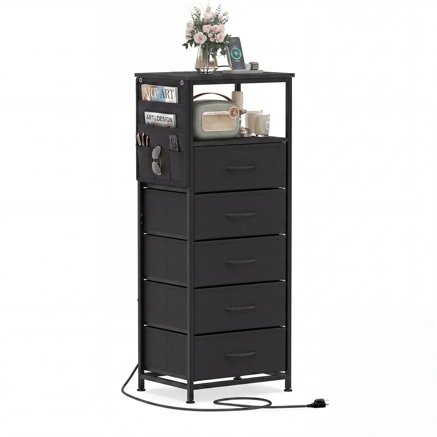 Nightstand with Integrated Charging Station